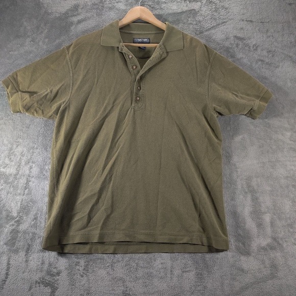 Structure Shirt Men's Medium Green Authentic‎ Polo Short Sleeve Basic Normcore - Picture 1 of 7